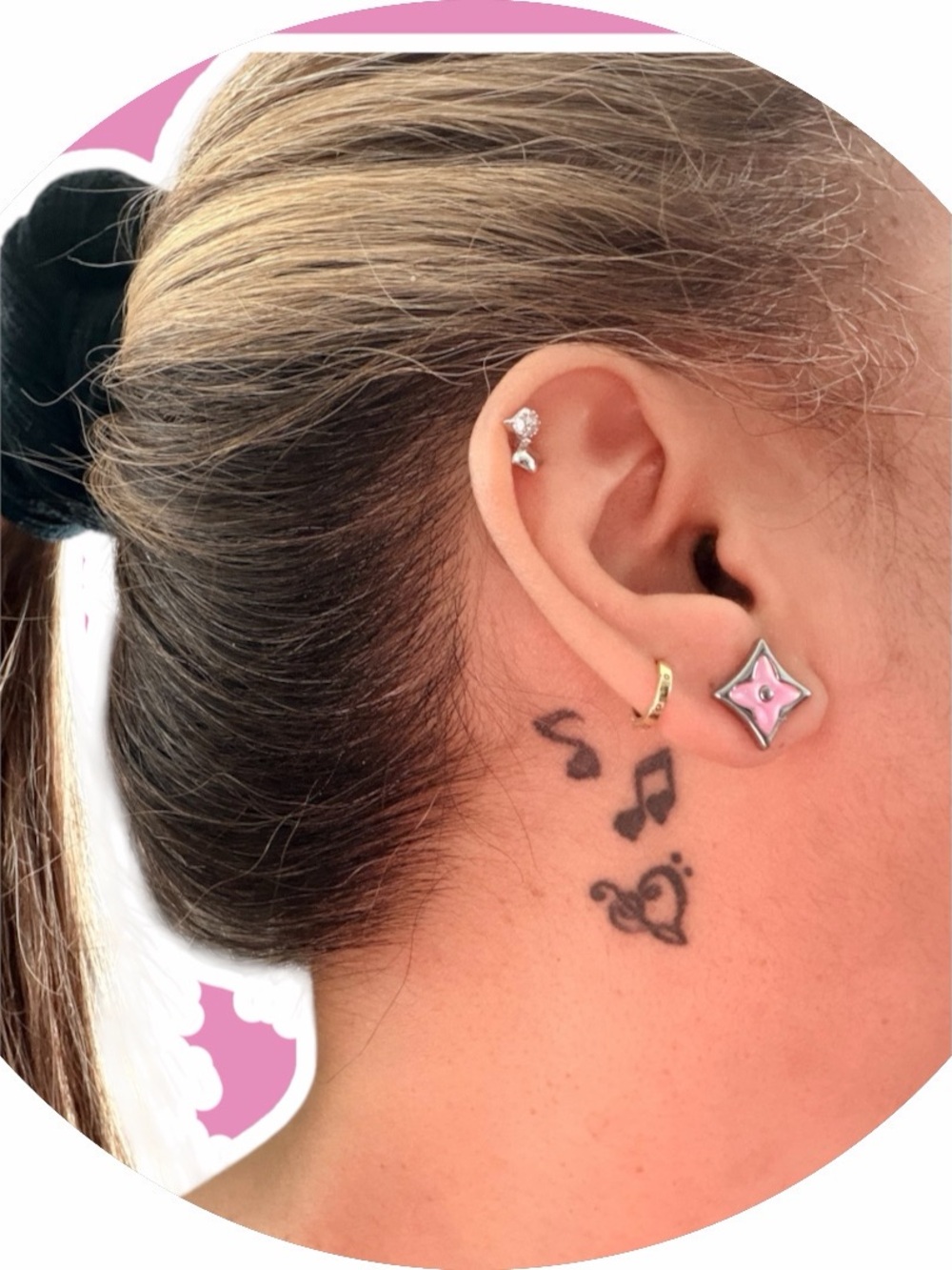 Fashion LV Pink Starburst Stud Earrings - Women Jewelry